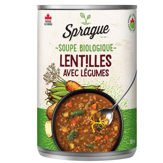 Soupe biologique lentilles avec légumes