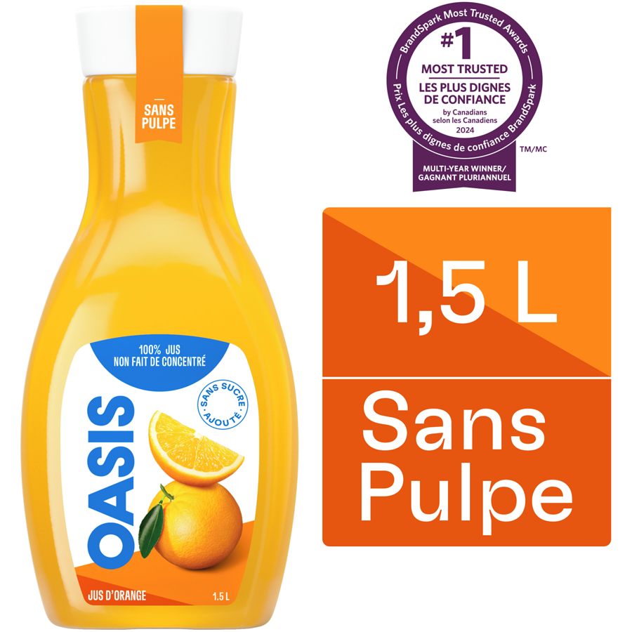 Jus d'orange s/pulp -OASIS- 1.5 L