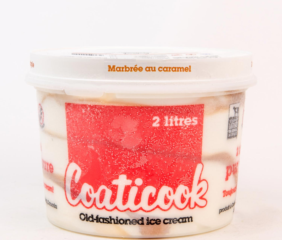 Crème glacée coaticook - marbré au caramel - 2 litres