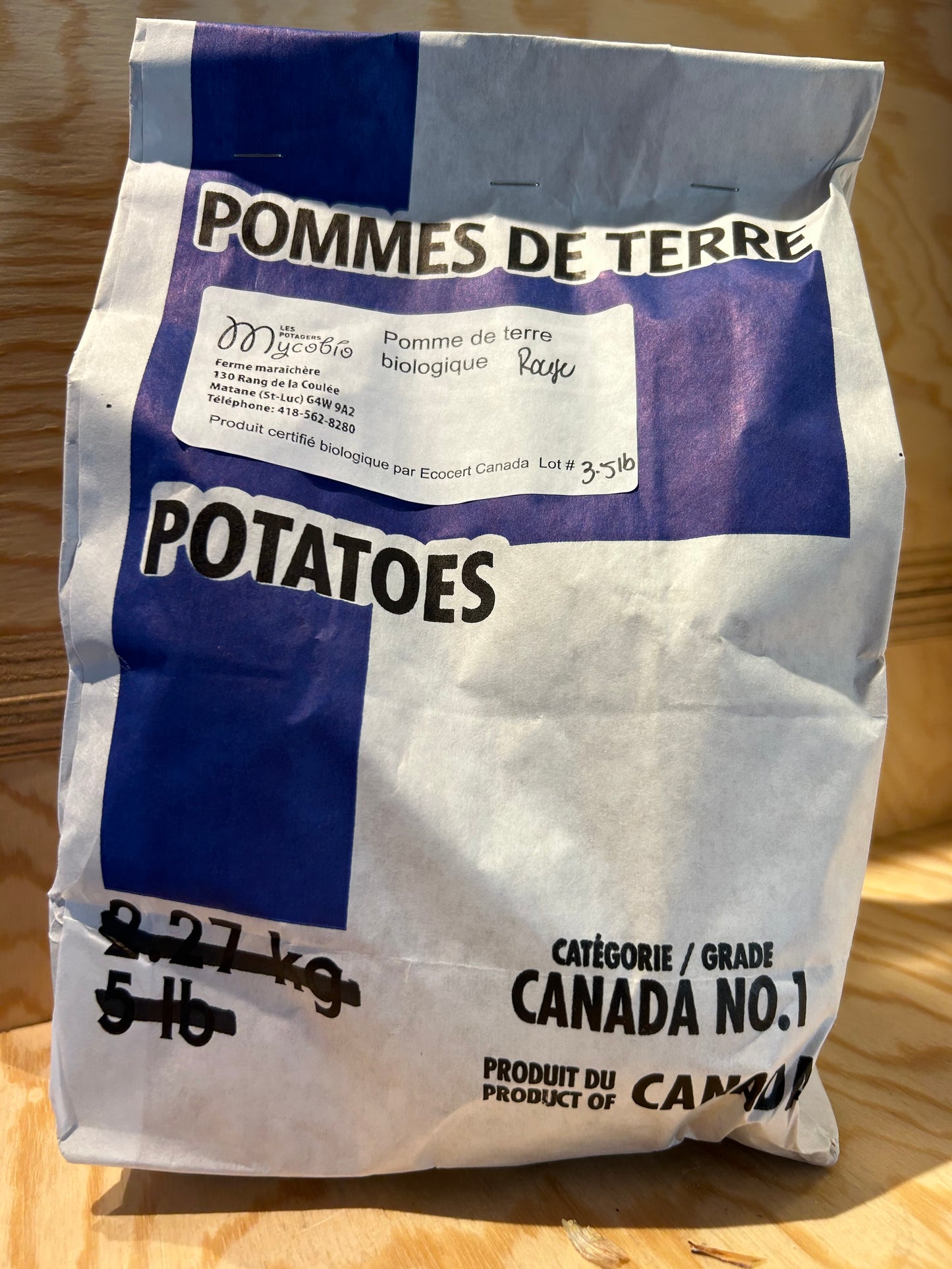 Pommes de terre - Bio - 3.5 lbs